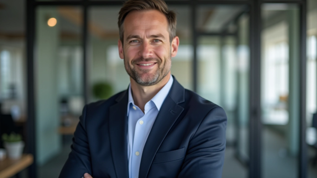 Twee professionele mannen in gesprek, ernstige uitdrukking, kantooromgeving, daglicht